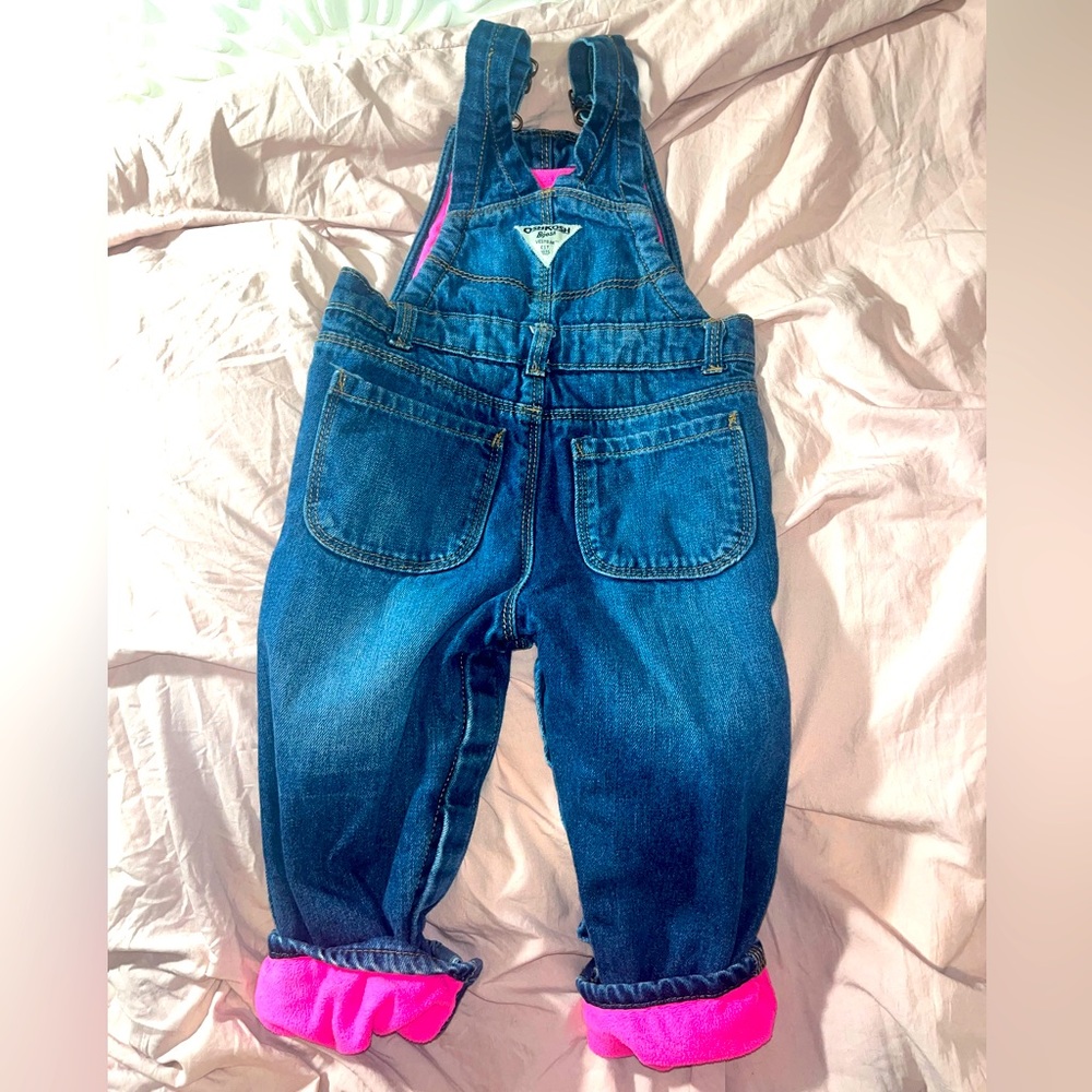 Toddler fleece lined overalls.